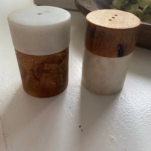 Mud Pie White and Brown Salt and Pepper Shakers